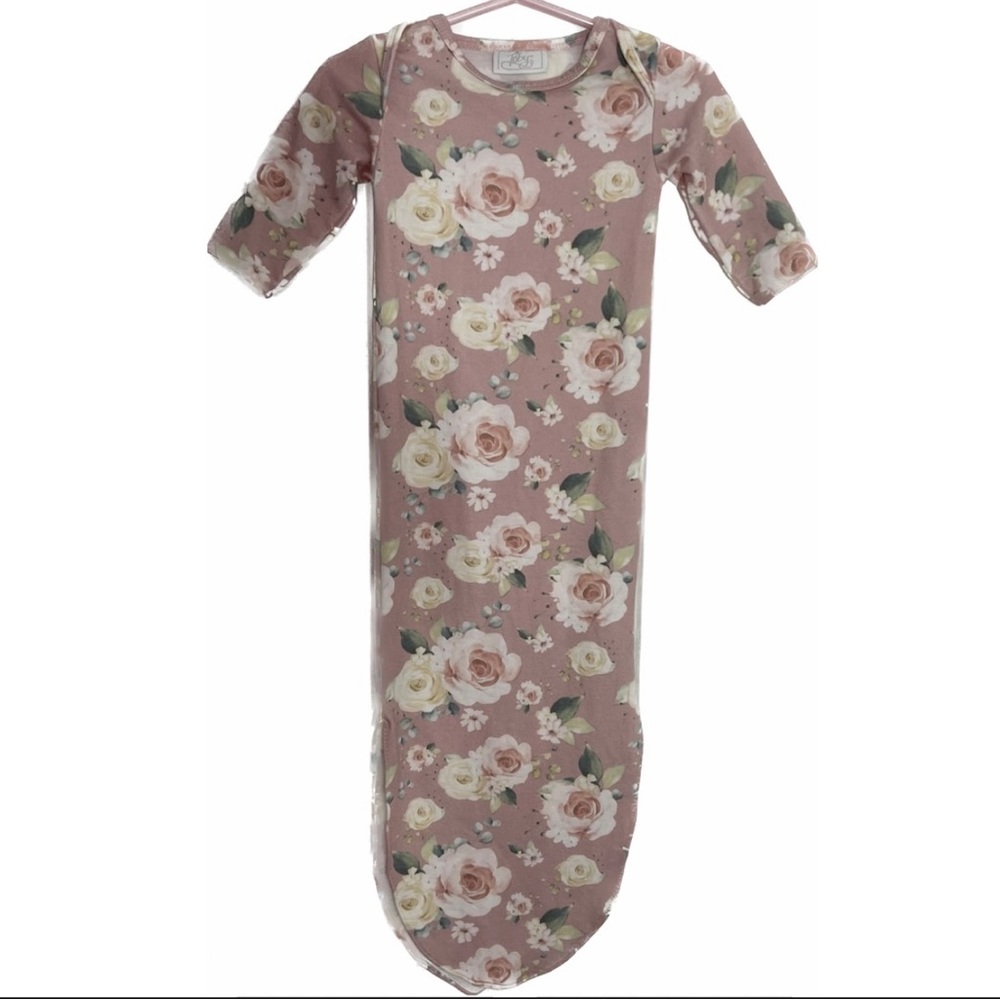 Toby One Piece Floral Baby Girl Gown Roses